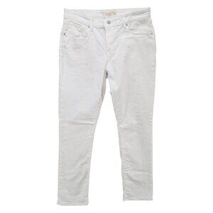 Levis Mid Rise Skinny Jeans Womens White Stretch Denim Size 32
